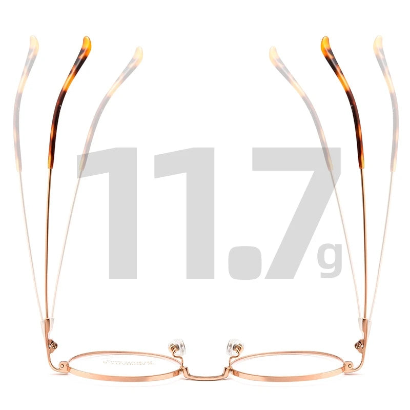 Ultra-light Fashion Titanium Alloy Eyewear Men Retro Round Small Face Optical Prescription Glasses Frame Women BT038T