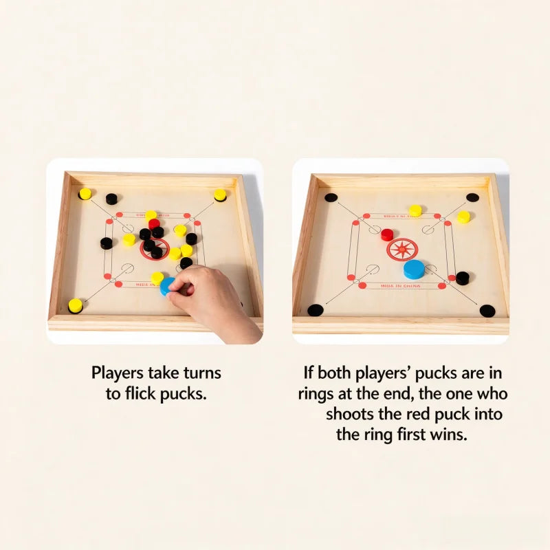 Wooden Sling Puck Tabletop Battle Board Game