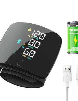 Wrist blood pressure monitor Digital voice medical sphygmomanometer USB automatic heart rate and blood pressure monitor