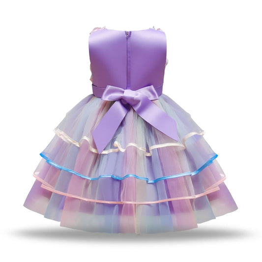Rose Unicorn Fairy Wings Princess Dress Set