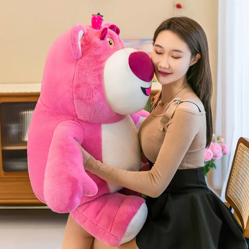 80cm Kawaii Strawberry Bear Plush Toy Bia Size Lotso Stuffed Doll Large Soft Animal Kids Birthday Gift for Girls and Children