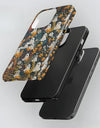 Cute Cartoon Embroidery Effect Ghost Flower Phone Case For iPhone 16 15 Pro Max Plus Double-deck Cover Protection Funda