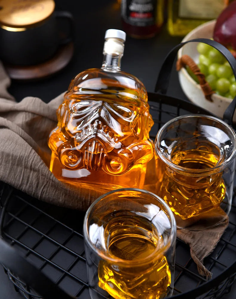750ml Wine Glass Set Storm Trooper Helmet Whiskey Decanter White Soldier Liquor Bottle Wine Glass Accessories Creative Men Gift