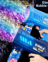 10 Holes Electric Bubble Gun Automatic Soap Blower With Light Summer Outdoor Party Games Bubbles Machine