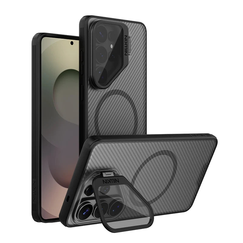Magnetic CamShield Prop Case for Samsung Galaxy S26 Ultra – Camera Protection Bracket PC + TPU Back Cover