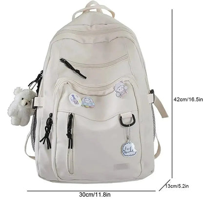 Large Capacity Cute Student College School Bag Middle Student Teens Travel Backpack