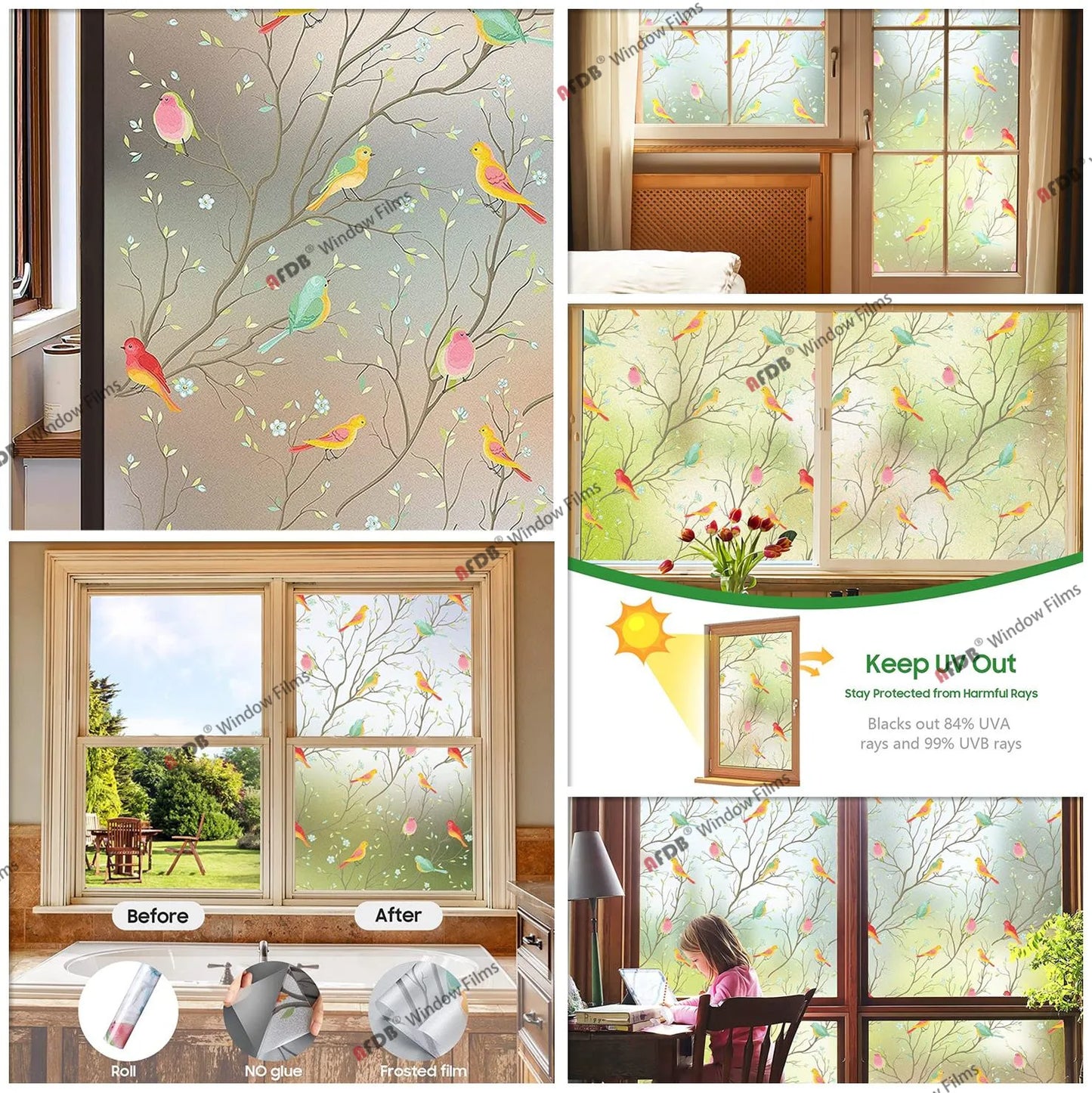 Frosted Privacy Striped Window Film Office Decorative Self Adhesive Glass Window Decals Width 65/75/85/90 by 200 cm