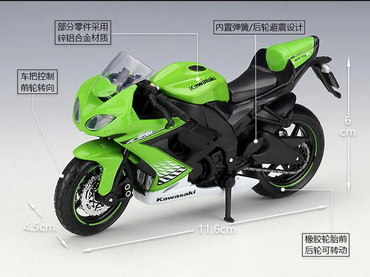 1 18 Scale Kawasaki Ninja ZX10R Diecast Motorcycle Model