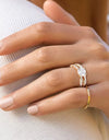 Bridal Set Engagement Ring Infinity 14k Gold Plated Cz Rose Copper rings
