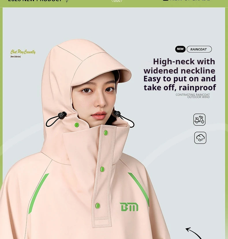 Thickened Full Body Waterproof PVC Raincoat for Motorcycle and Electric Scooter Riding