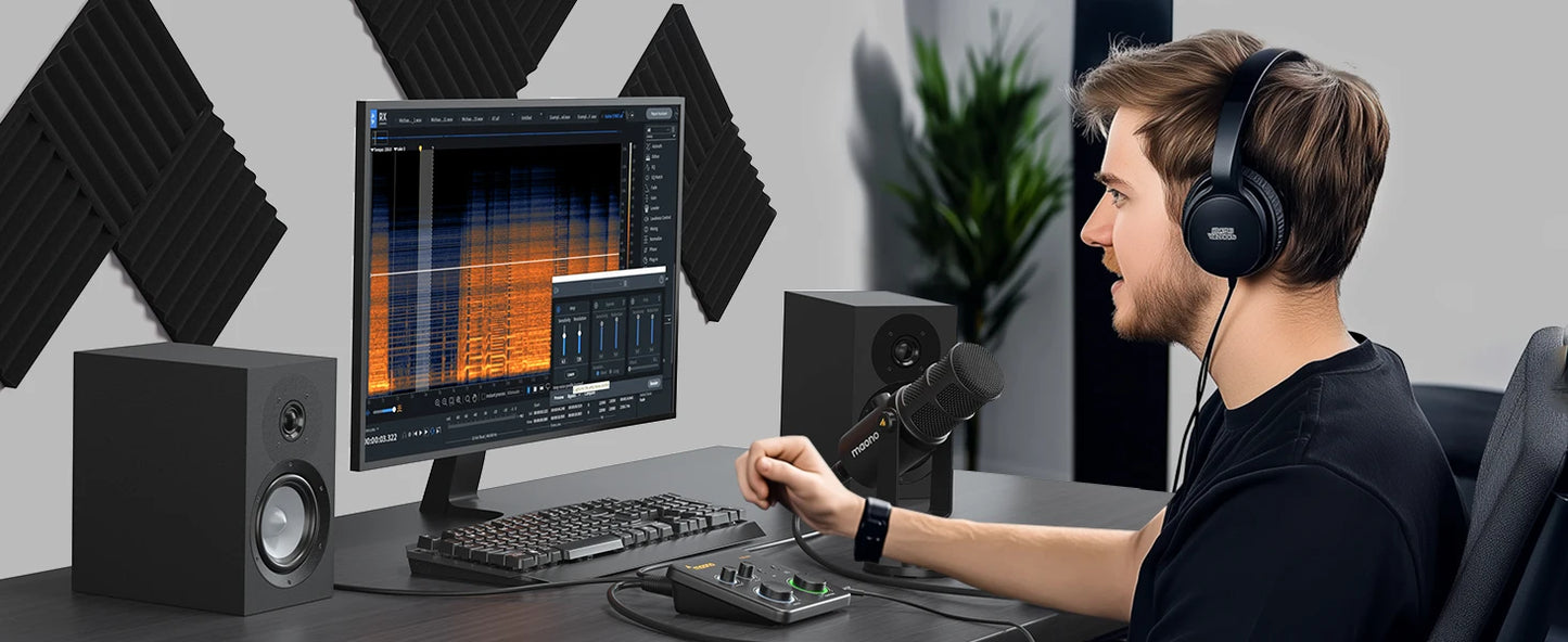 USB Audio Interface for PC,XLR Input 24-bit/192kHz Routing Software LOOPBACK ASIO for Recording Music,Guitar,DAW PS22 Lite