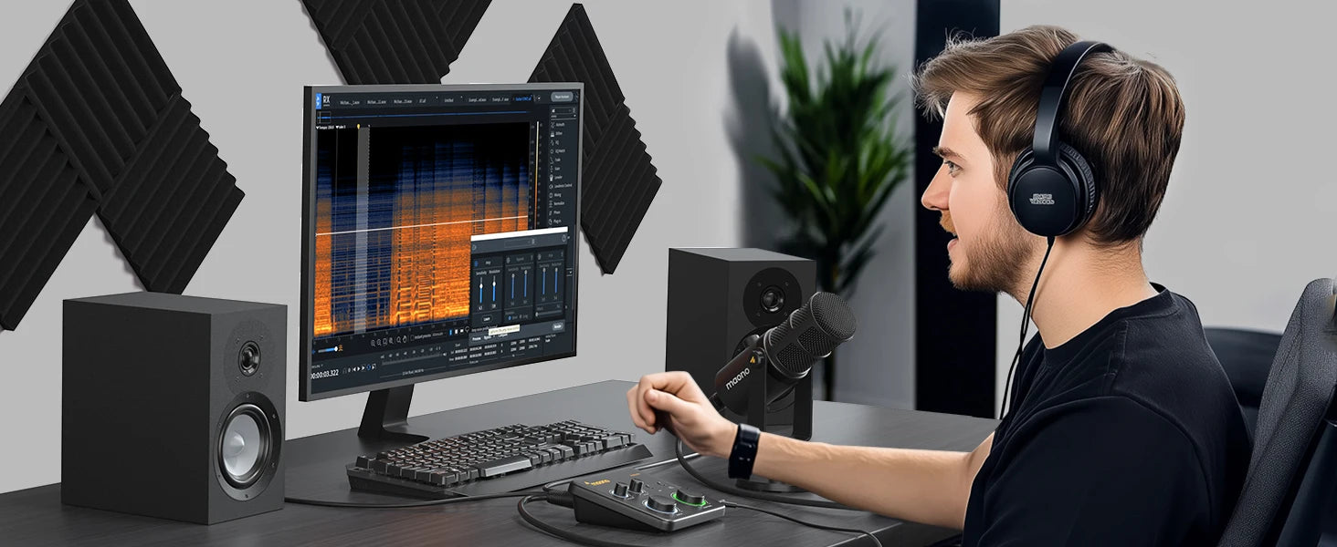 USB Audio Interface for PC,XLR Input 24-bit/192kHz Routing Software LOOPBACK ASIO for Recording Music,Guitar,DAW PS22 Lite