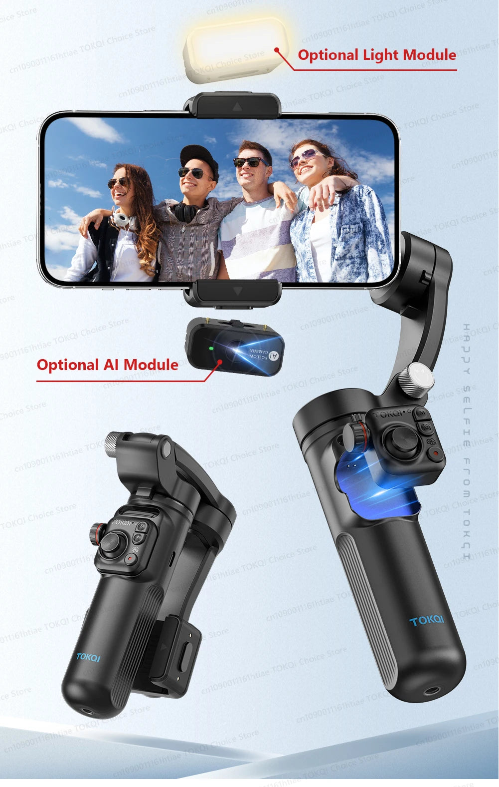 3-Axis Handheld Gimbal Stabilizer for Smartphone with Wireless Remote for iPhone Android Phone Face Tracking Tiktok Vlog