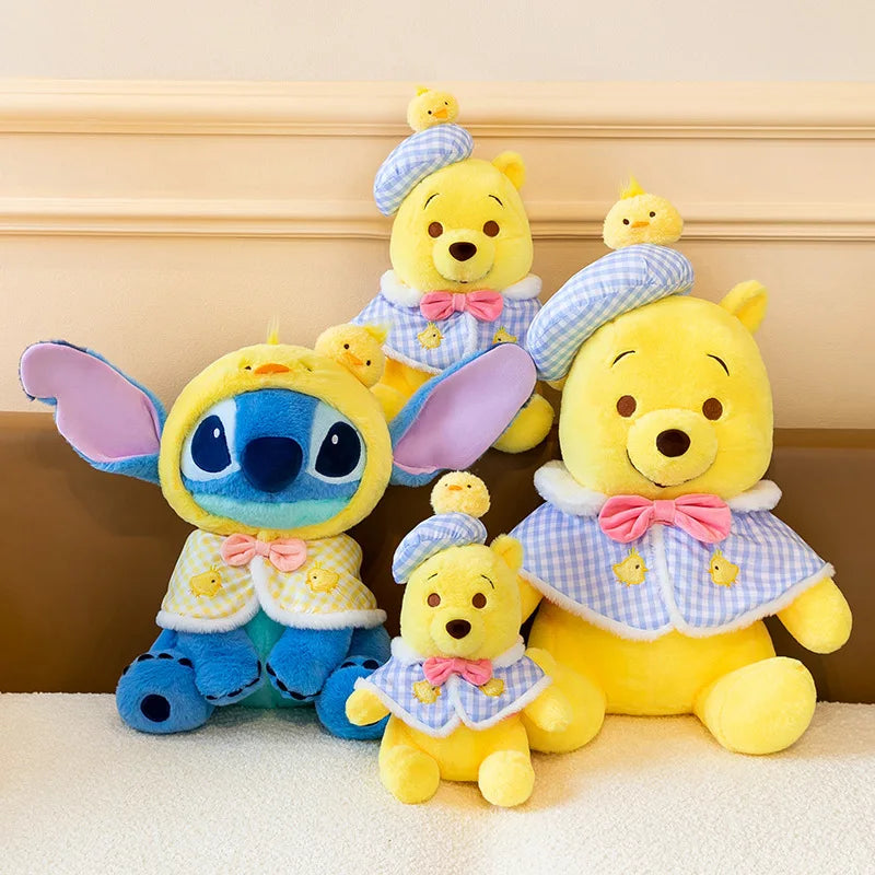 Disney's popular cute Stitch and Winnie plush toys, cute Winnie the Pooh dolls, girls' holiday and birthday gifts