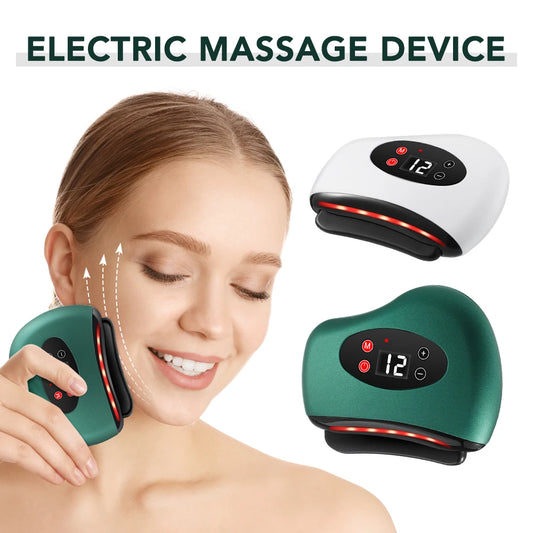 Electric Guasha Board Guasha Vibration Massage Devices Hot compress Gua Sha Scraper Facial Scraping Beauty Massager