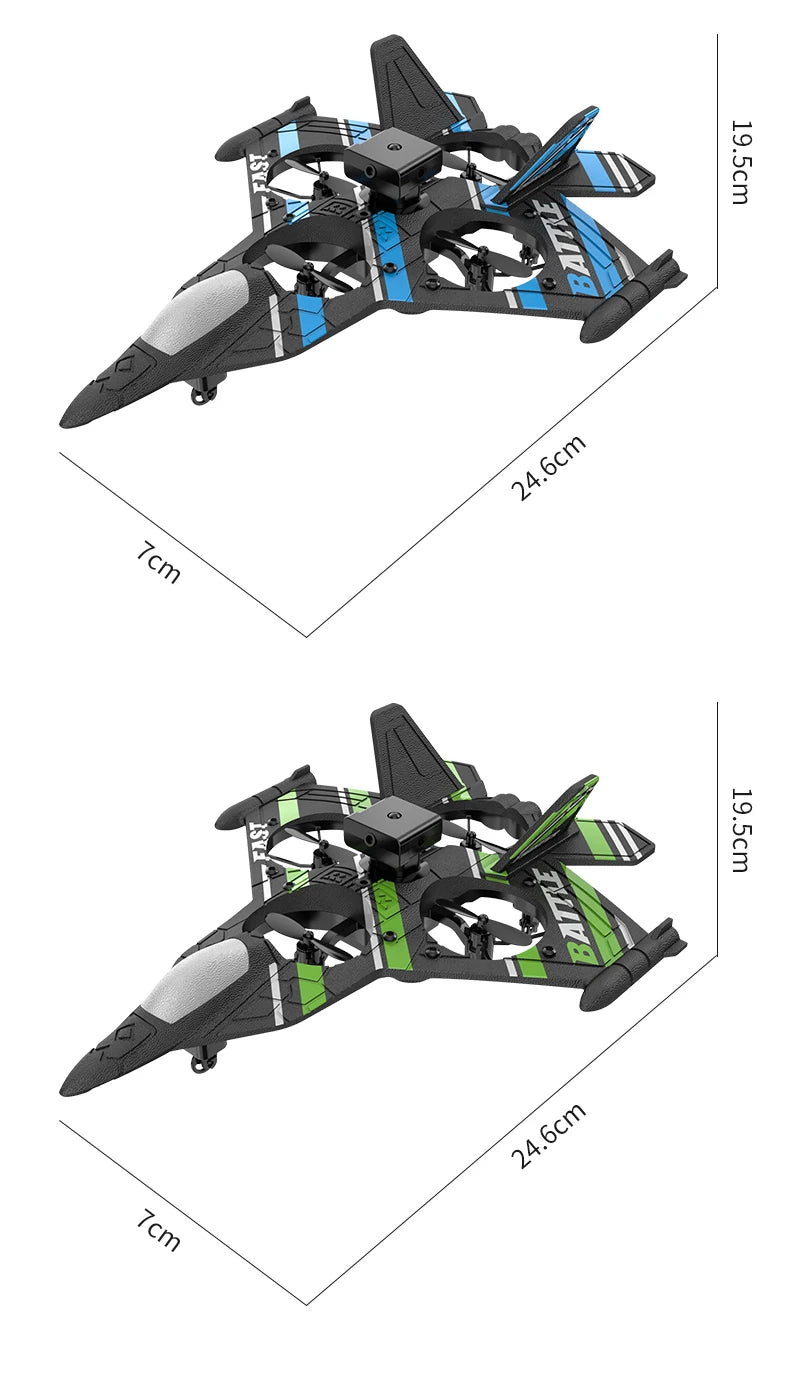 RC Plane with Camera Helicopter Remote Control Aircraft Obstacle Avoidance Fighter 2.4G Airplane EPP Foam Plane  Toys