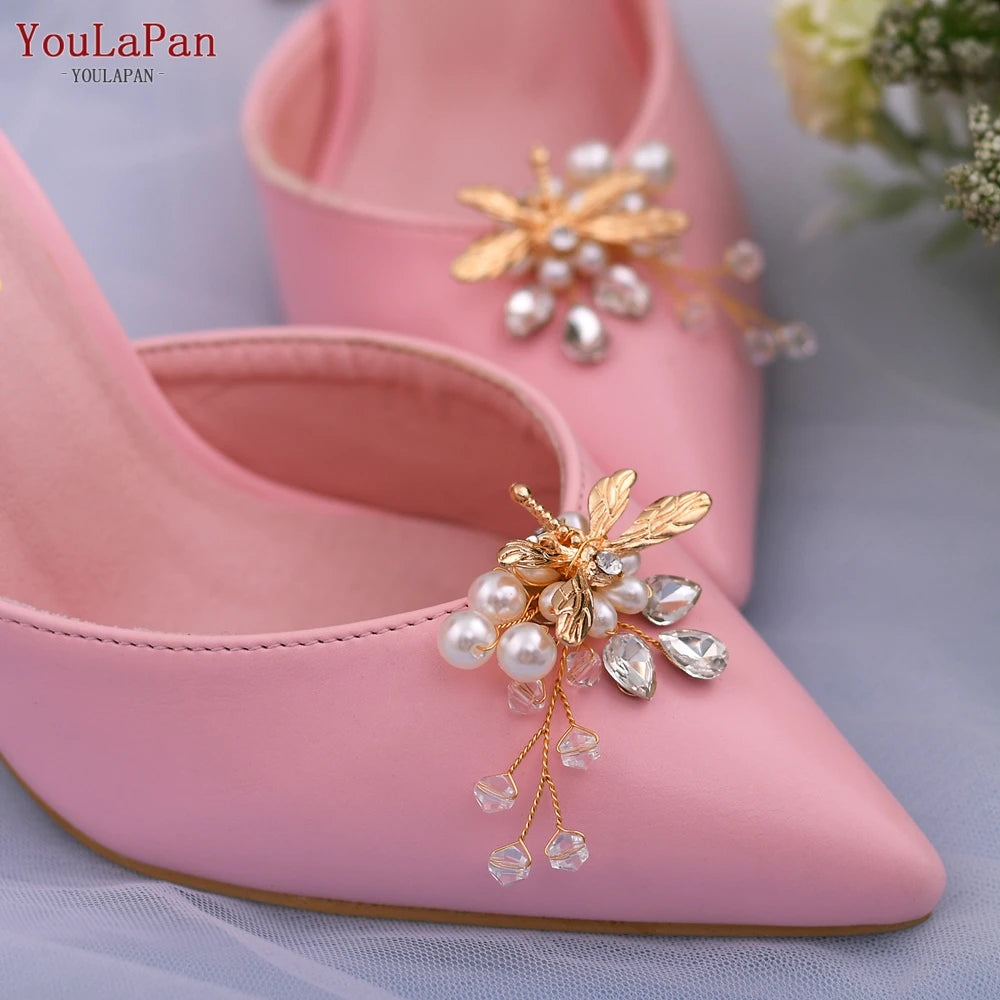 1 Pair Shoe Clips Removable Charm Shoe Buckle Bride Bridesmaid Wedding Shoe Accessories