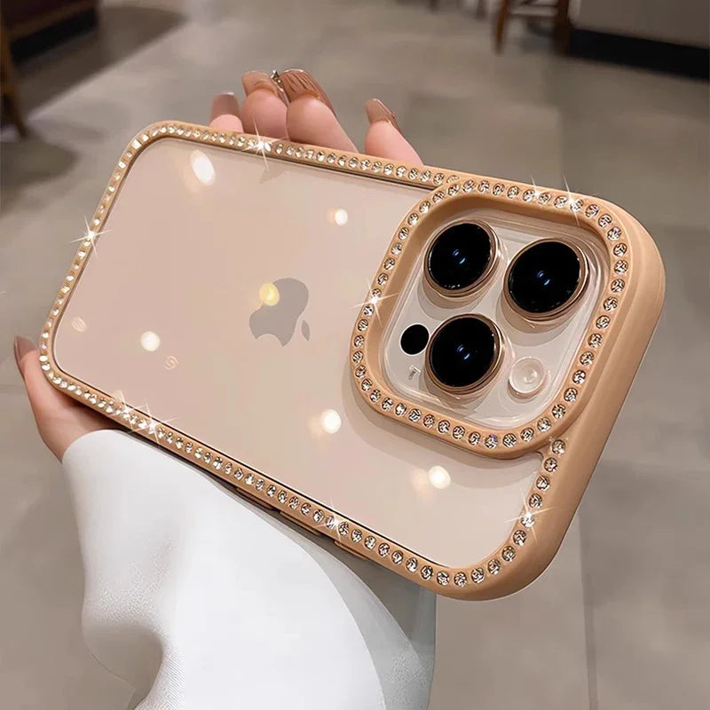 Luxury Bling Rhinestone Diamond Phone Case For iPhone 17 16 Pro Max Cases iPhone 15 14 Air Shockproof Cover