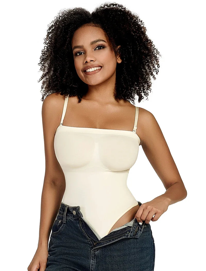 Women Tummy Control Thong Bodysuit – Slimming Compression Shapewear