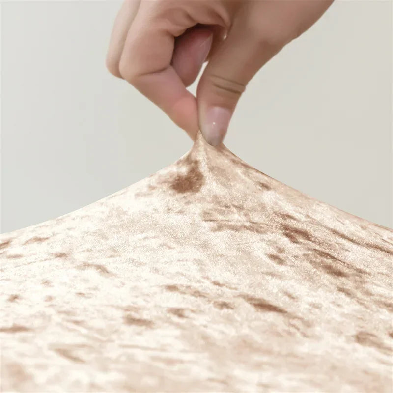 1PC Shiny Velvet Short Bar Chair Covers Stretch Back Bar Stool Covers Small Size Dining Barstool Slipcovers Party Banquet Decor