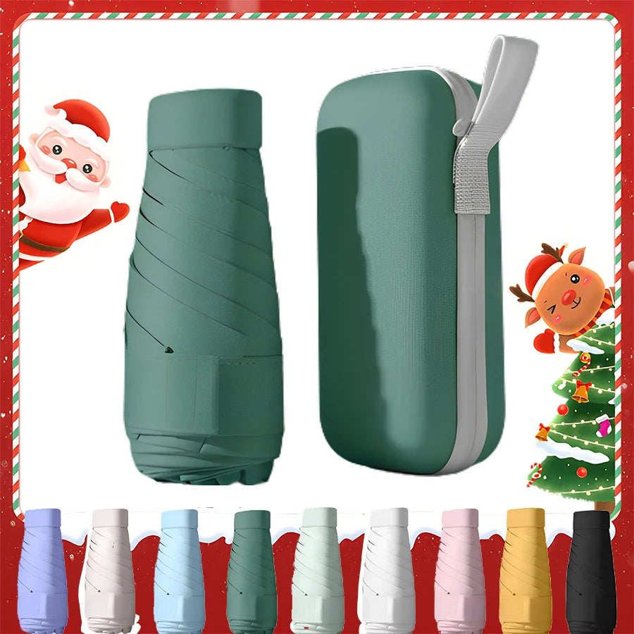 Mini Folding Umbrella Lightweight Portable Travel Sun Rain Protection Compact Umbrella
