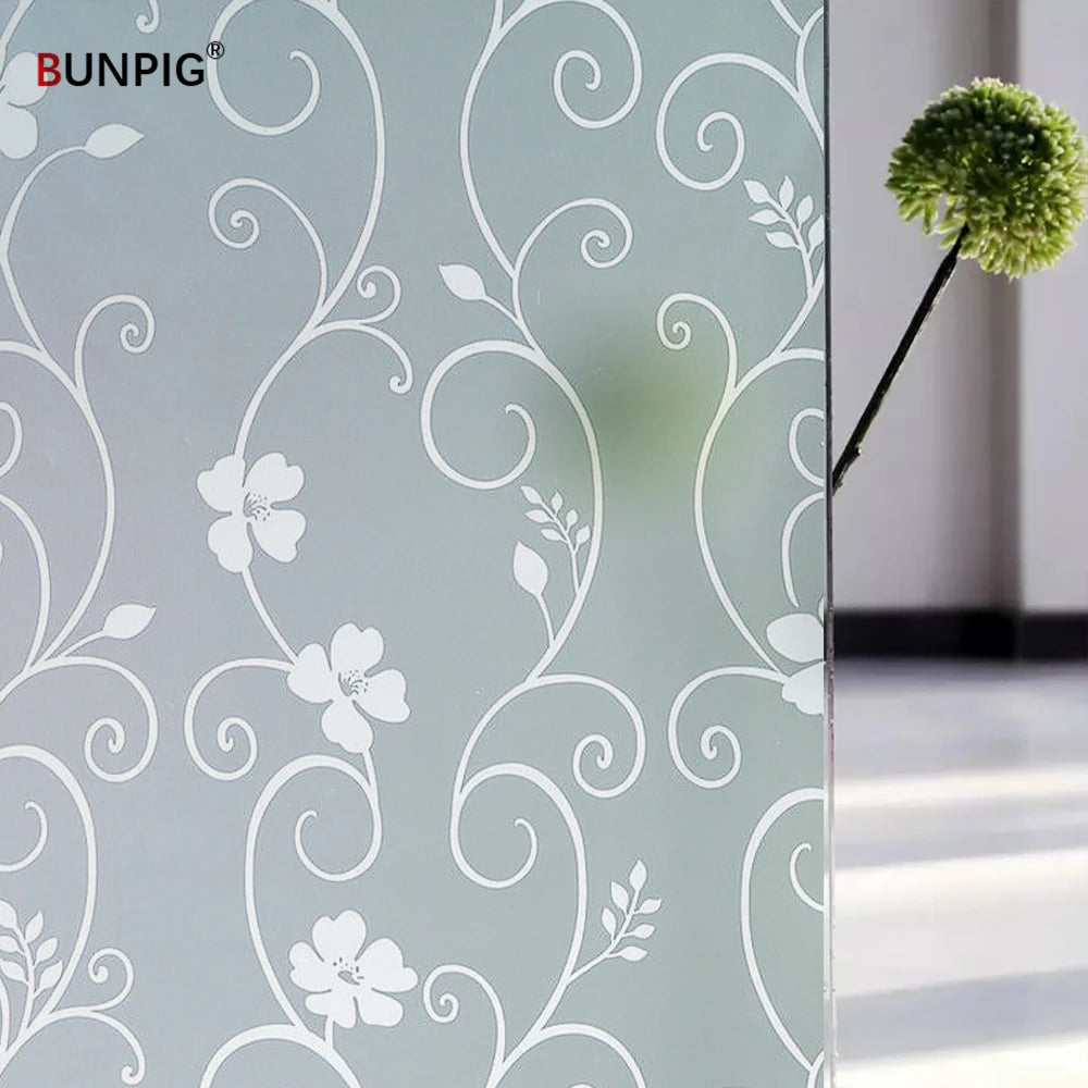 Window Film Privacy, Stained Glass Film, Frosted Opaque Glass Clings, Sun Blocking Vinyl Window Stickers for Door Home Office