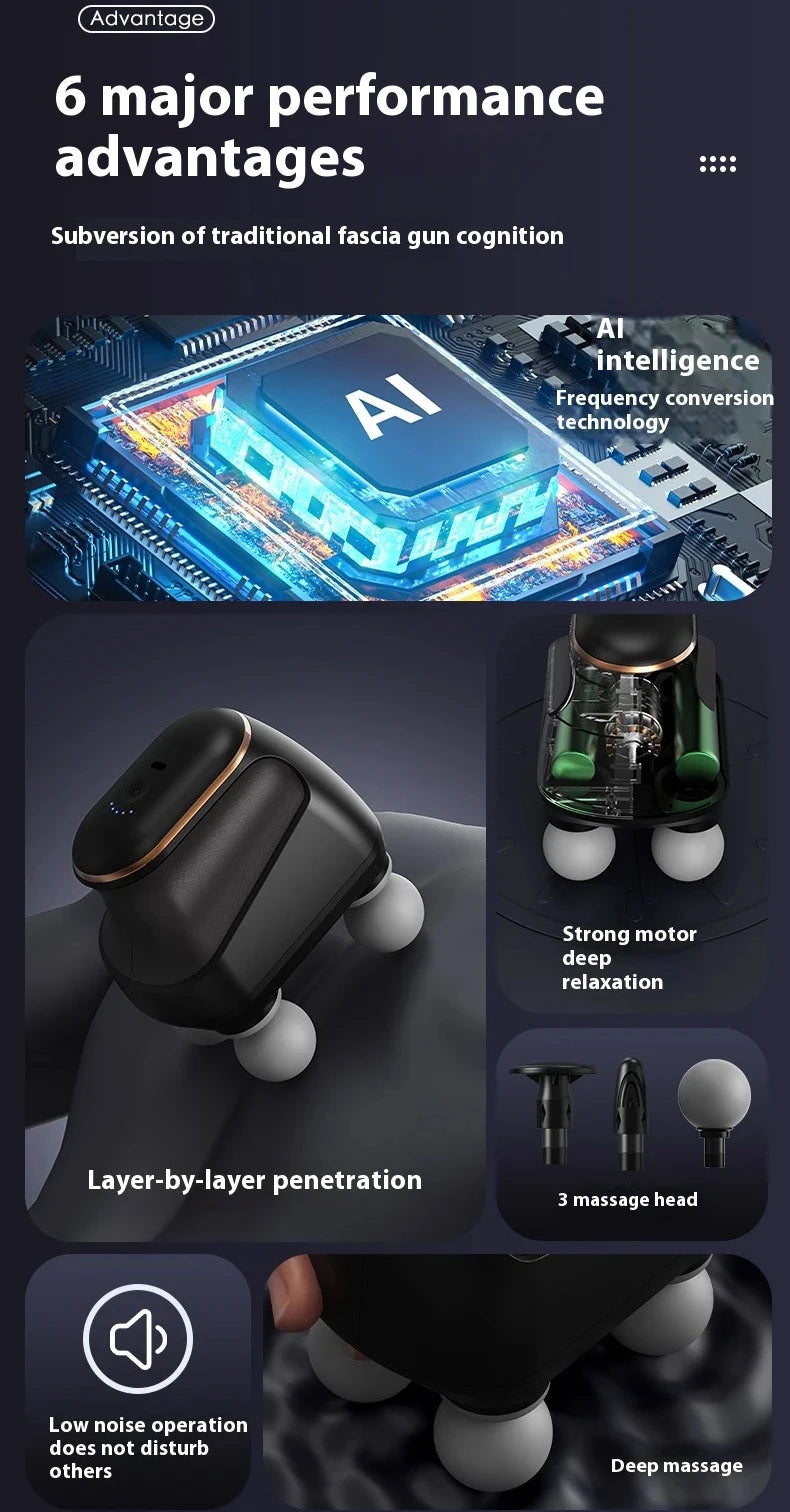 Portable Fascia  Muscle Massager  Four-head High Frequency Neck Shoulder Waist Massage Machine Professional Fascia Massage