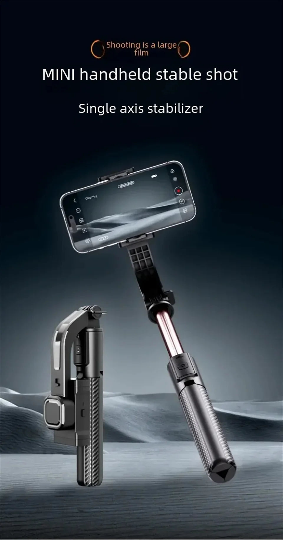 Bluetooth Handheld Gimbal Stabilizer Mobile Phone Selfie Stick Aluminum Alloy Adjustable Tripod for Smartphone Live