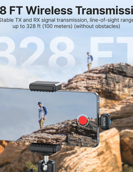 Mini Wireless Lavalier Microphone for iPhone 15/16 Series Android Type-C Smartphones Mirroless Cameras Video Recording