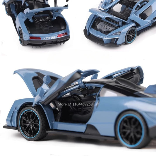 1:32 Scale Senna P1 Alloy Car Model Toy Simulation Sound Light Supercar Diecast Metal Vehicles Collection Birthday Gifts
