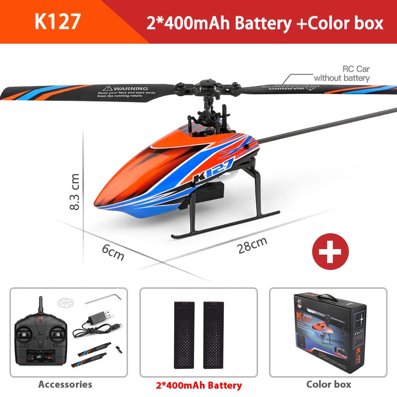 WLtoys XKS RC Helicopters K127 6-Aixs Gyroscope 2.4G 4CH Single Blade Propellor Gyro Mini RC Helicotper for Gift RC Toy V911