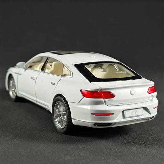 1:32 Scale Volkswagen CC Alloy Car Diecast Model Collect Hobby Model Ornaments Gift For Friend Boys Sound Light Pull Back Toys