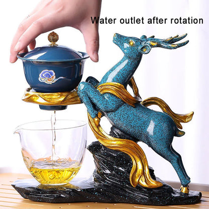 Deer Ceramics Teapot Creative Handmade Chinese Teapot Water Diversion Rotating Suction Kung Fu Tea Drinking