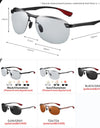 Photochromic Rimless Polarized Sunglasses for Men Driving Use