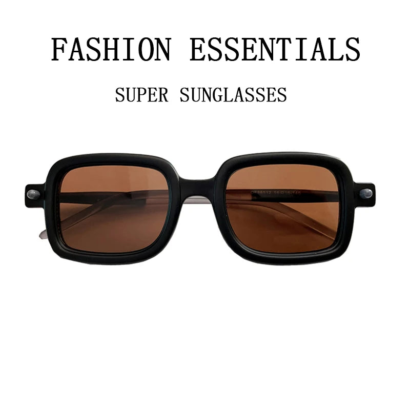 Retro Square Sunglasses With UV400 Protection
