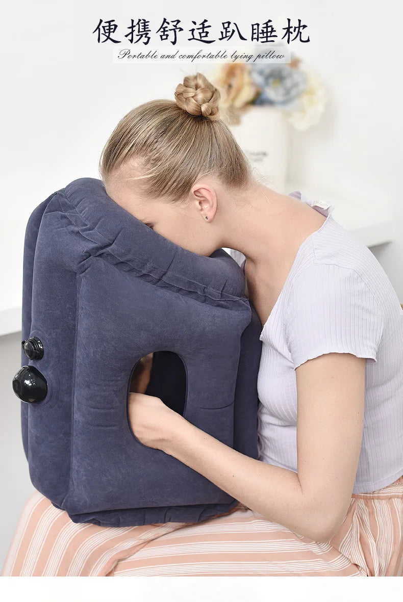 Inflatable Pillow Travel Work Journey Bus Train Airplane Sleeping Neck Pillow Neck Protection Cervical Inflatable Body Pillow