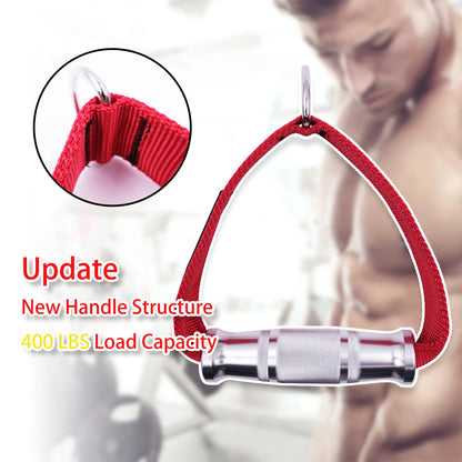 Heavy Duty Metal D Handle for Cable Machine Pulley LAT Pulldown System Aluminum Alloy Grips Home Gym Workout Fitness Equipment