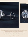 2ct D VVS1 Moissanite Faceted Stud Earrings For Women 925 Sterling Silver Classical Round 6.5MM Round