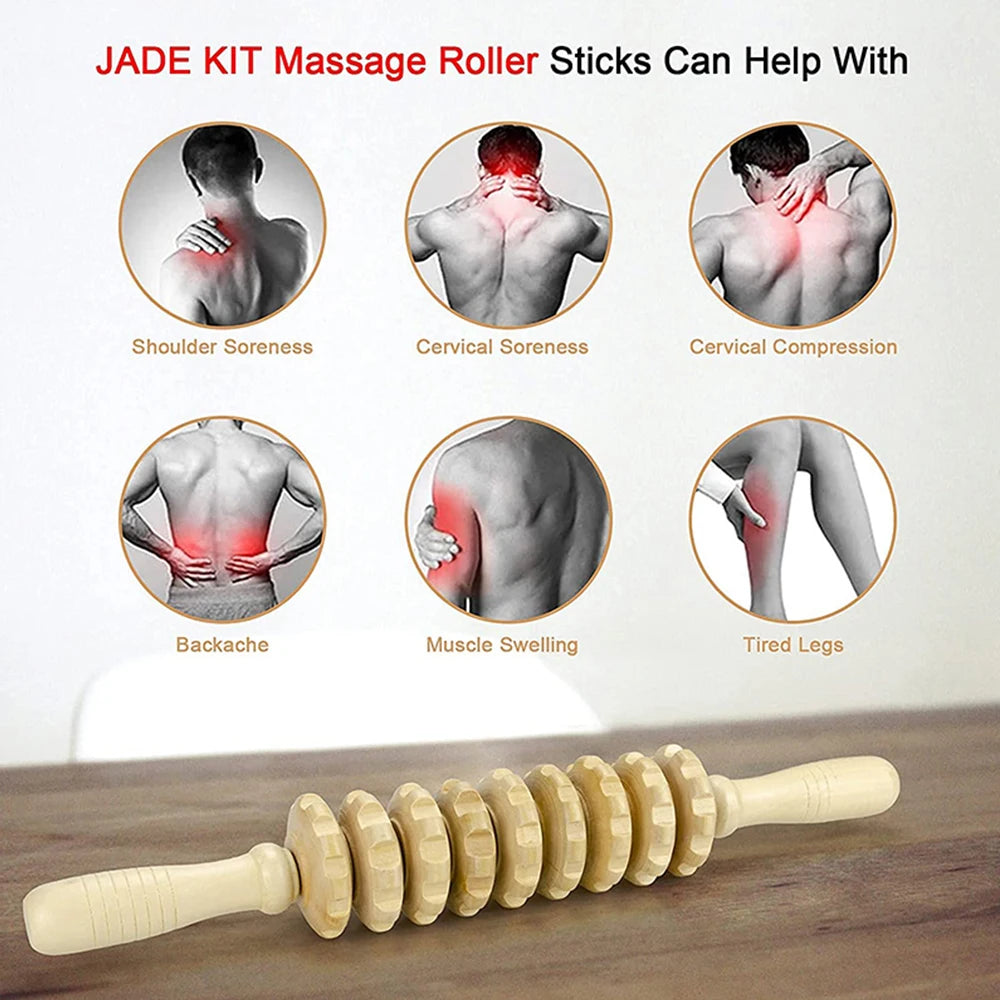 2Pcs Wood Therapy Massage Roller Tool,maderoterapia Colombiana,Lymphatic Drainage,Maderotherapy,Handheld Cellulite Trigger Point