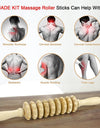 1 PCS Wood Massage Roller Trigger Points Home Gym Manual Wooden Fascia Massage Roller for Release Cellulite Sore Muscle Blasting