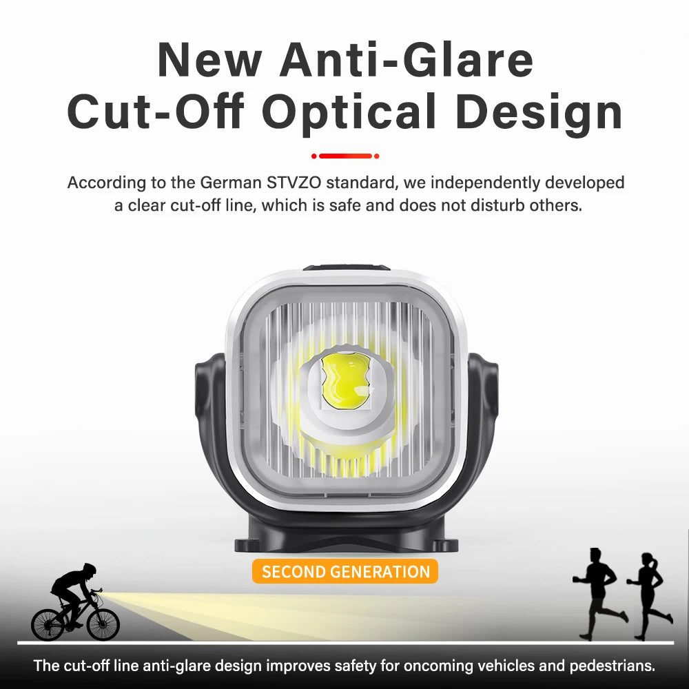 CL2000 Bicycle Light With Cut-off Line Beam 2000LM Rechargeable 5000mAh Led Bike Front Lights IPX6 MTB Cycling Headlights