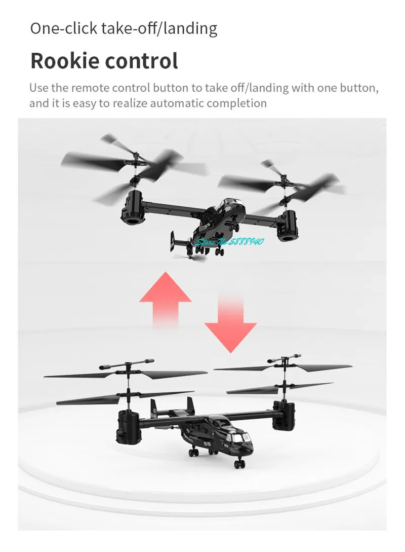 Professional Six Channel Brushless Remote Control Military Helicopter