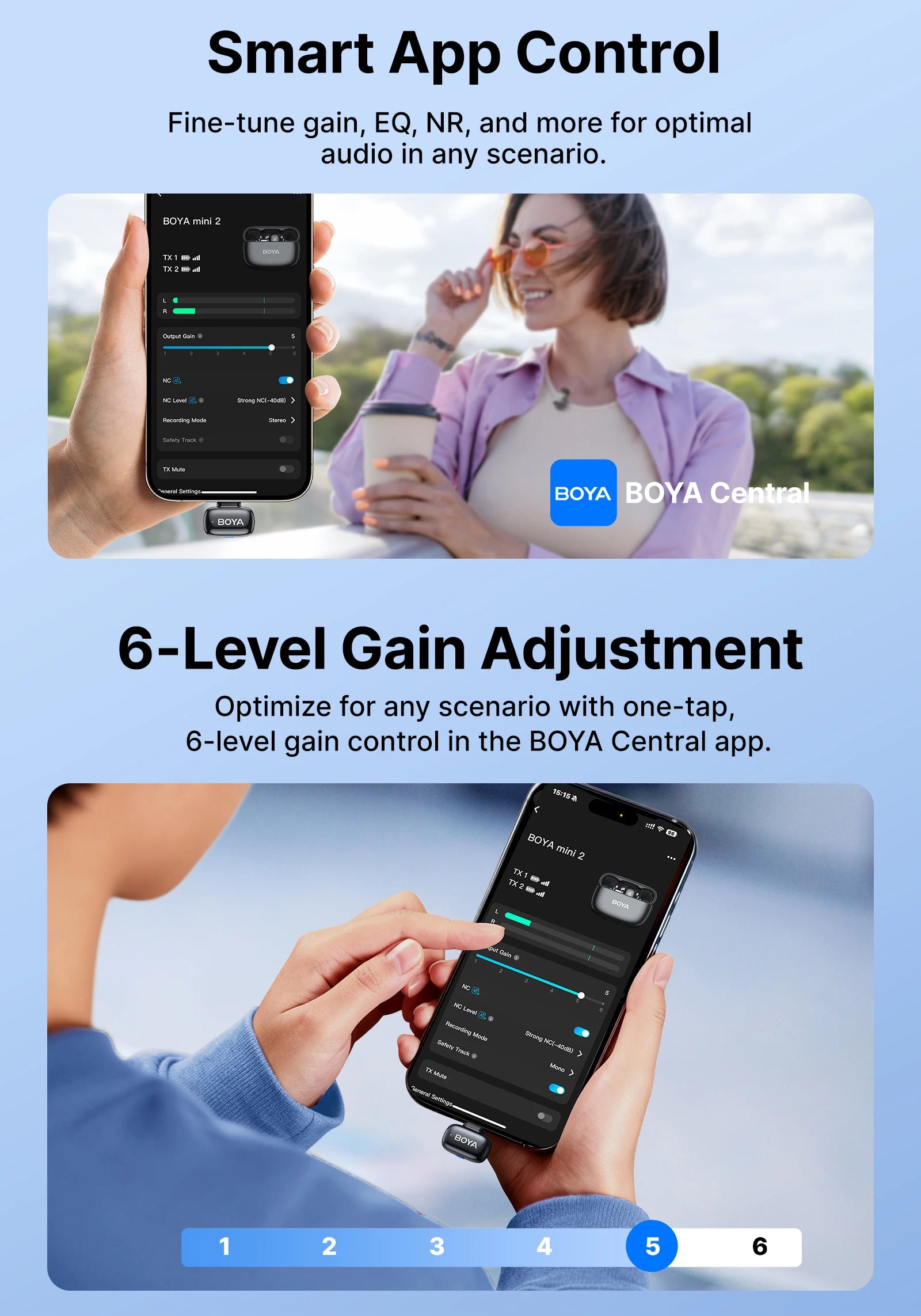 Mini 2 Wireless Lavalier Lapel Mini Microphone Noise Reduction for iPhone 6-17 USB-C Android SmartPhone PC Live Streaming