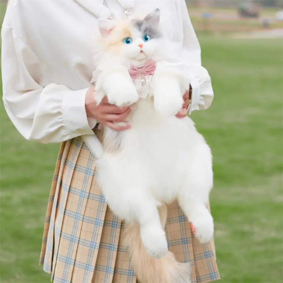 Mini Calico Cat Plush Backpack Soft Shoulder Bag