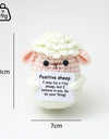 3 Pcs Positive Crochet Hedgehog Doll with Affirmation Card Home Room Decoration Funny Handmade Plush Doll Ornaments Christmas Gifts