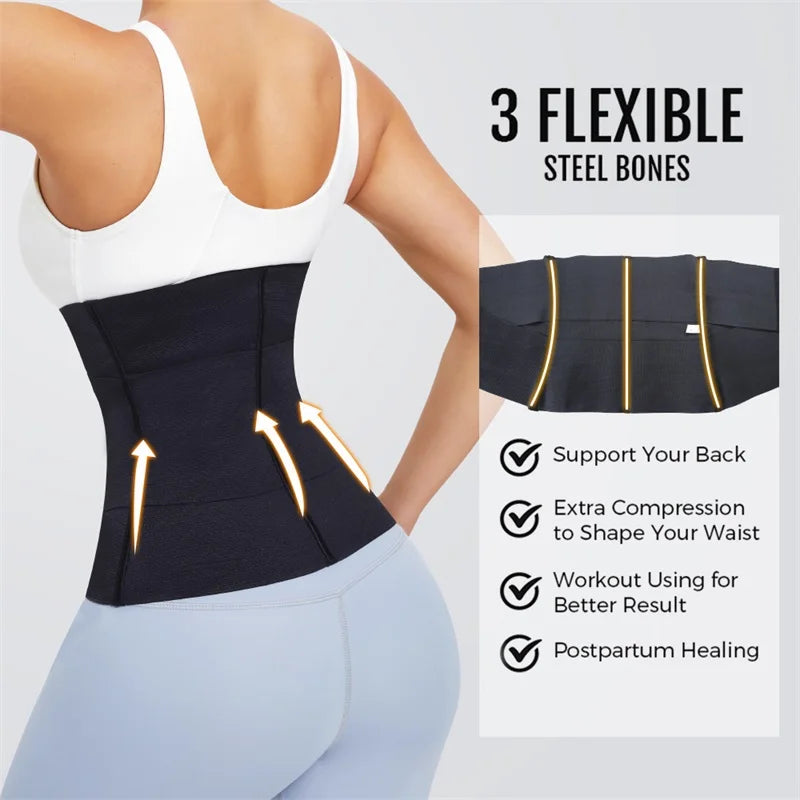 Women's Waist Trainer Corset – Tummy Wrap Shapewear Belt for Slimming & Postpartum Support