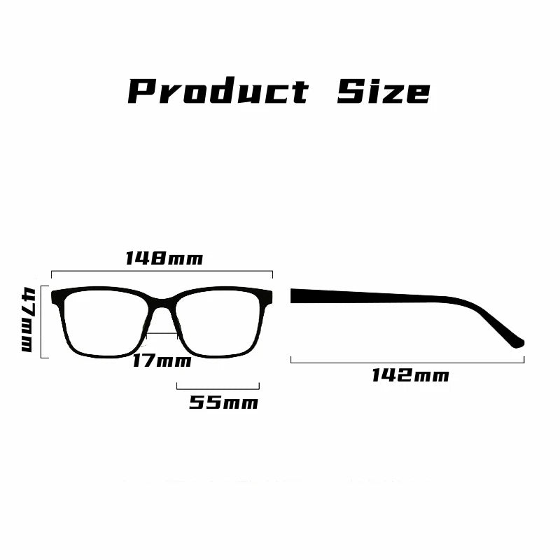 Fashion Ultra-light Large Screwless TR90 Eyewear Women Square Retro Big Face Optical Prescription Eyeglasses Frame Men