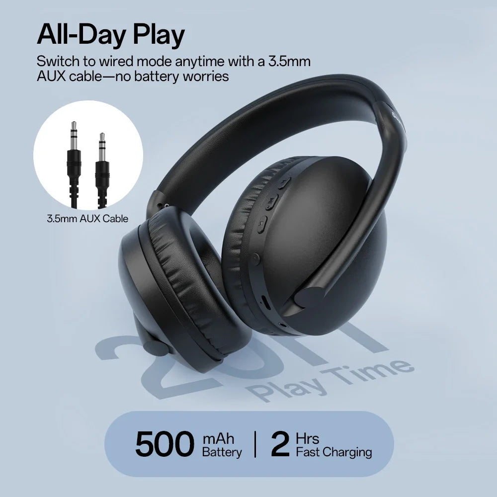 SuperEQ S6001 Bluetooth Headphones Over Ear Wireless Headset With Micro SD/TF Card/FM Radio Modes Stereo HiFi Headphones