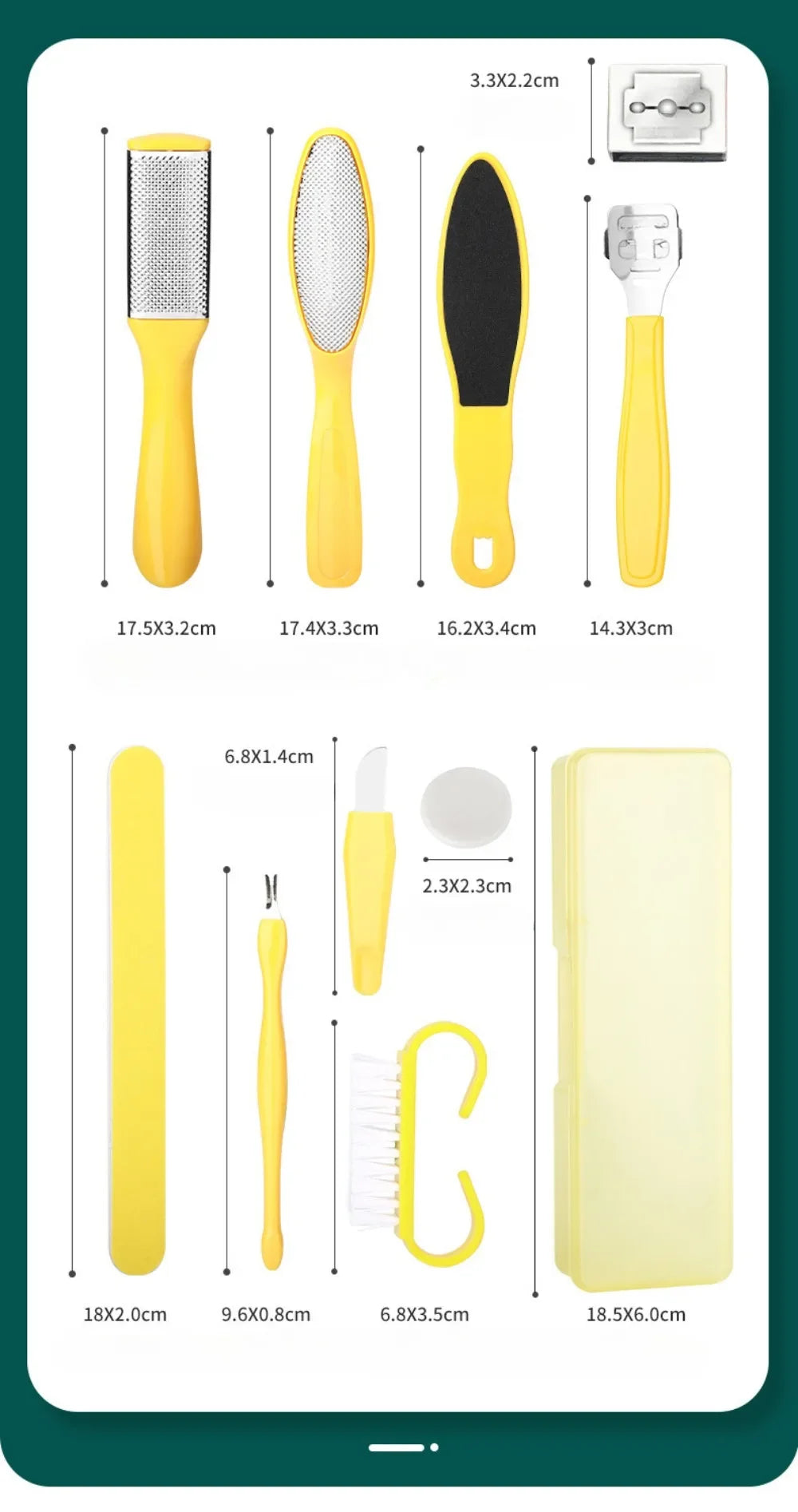 10Pcs Profession Stainless Steel Callus Remover Foot File Scraper Pedicure Tools Dead Skin Remove for Heels Feet Care Products