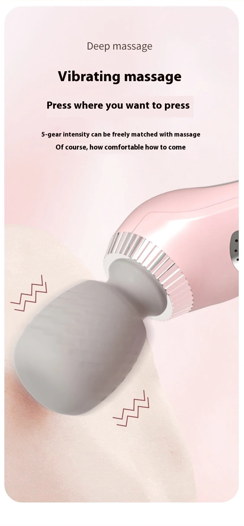 Deep Tissue Massage  USB Rechargeable Portable Full Body Muscle Massage 5-speed Adjustable Fascia  Pink and Black